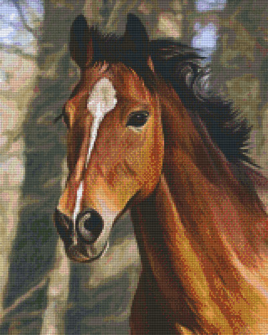 Horse Sixteen [16] Baseplate PixelHobby Mini-mosaic Art Kit image 0